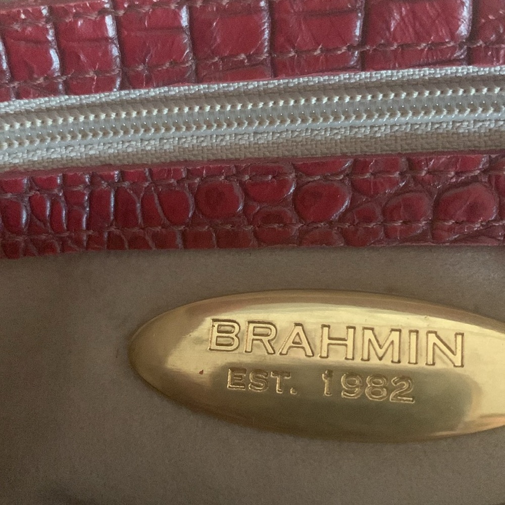 Brahmin Red Leather Shoulder Bag - Picture 7 of 9